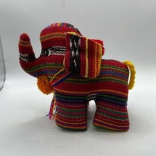 Woven Stuffed Animal Toy Elephant Colorful Decoration