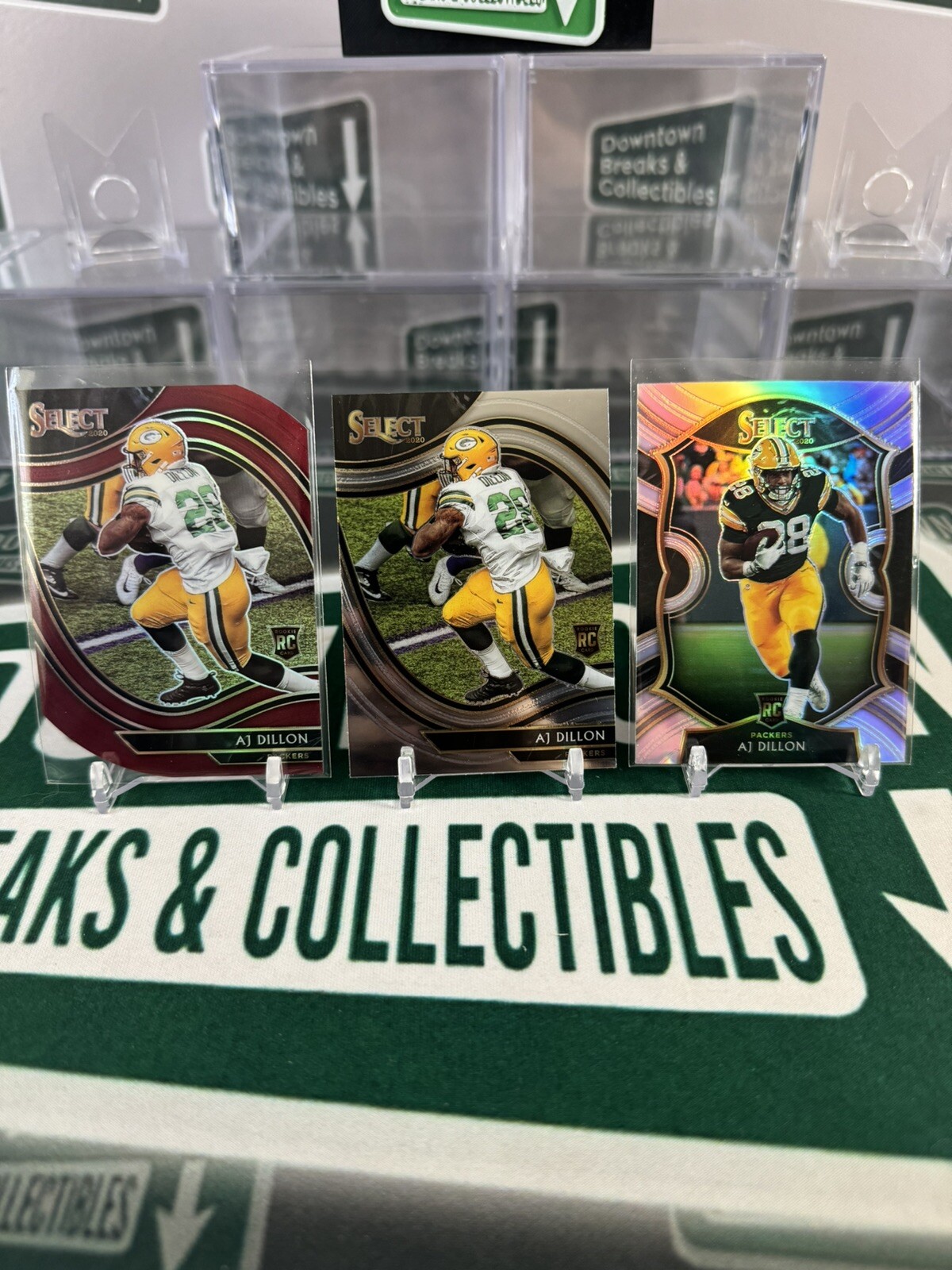 AJ Dillon Rookie 2020 Select Maroon Field Level Die Cut - Base Field - Silver RC