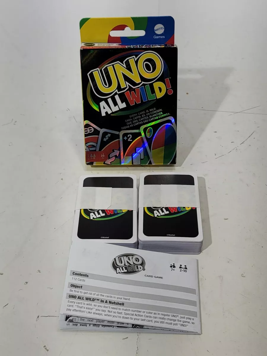 UNO All Wild Card Game for Family Night, No Matching Colors or Numbers  Because All Cards Are Wild