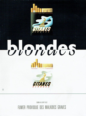 Advertising 0323 1991 Cigarettes Blonde Gypsies Filter