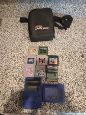 Nintendo Gameboy Color - Grape / 9 Games And Bag