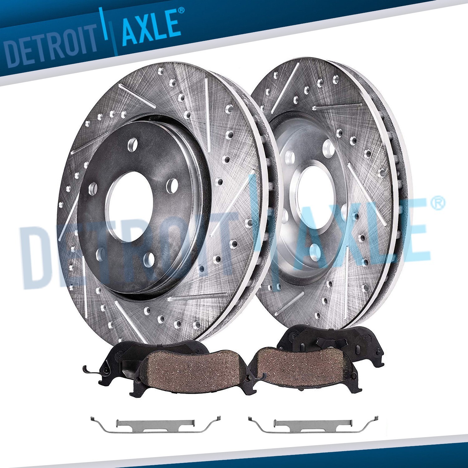 Front Drilled & Slotted Brake Rotors Set For Mercedes ML & R-Class 330mm