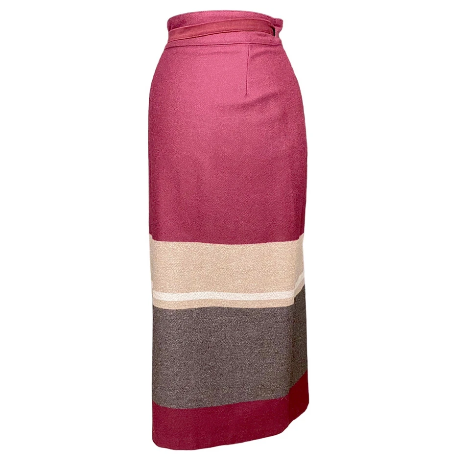 Falda larga envolvente de lana BLUE FAMILY United Colors of Benetton otoño invierno Borgoña Foto 4 de 4