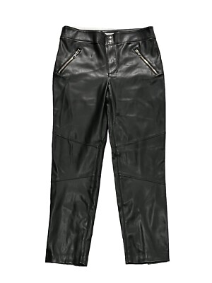 Faux Leather Straight Fit Trousers Zara Zara Black Straight Leg