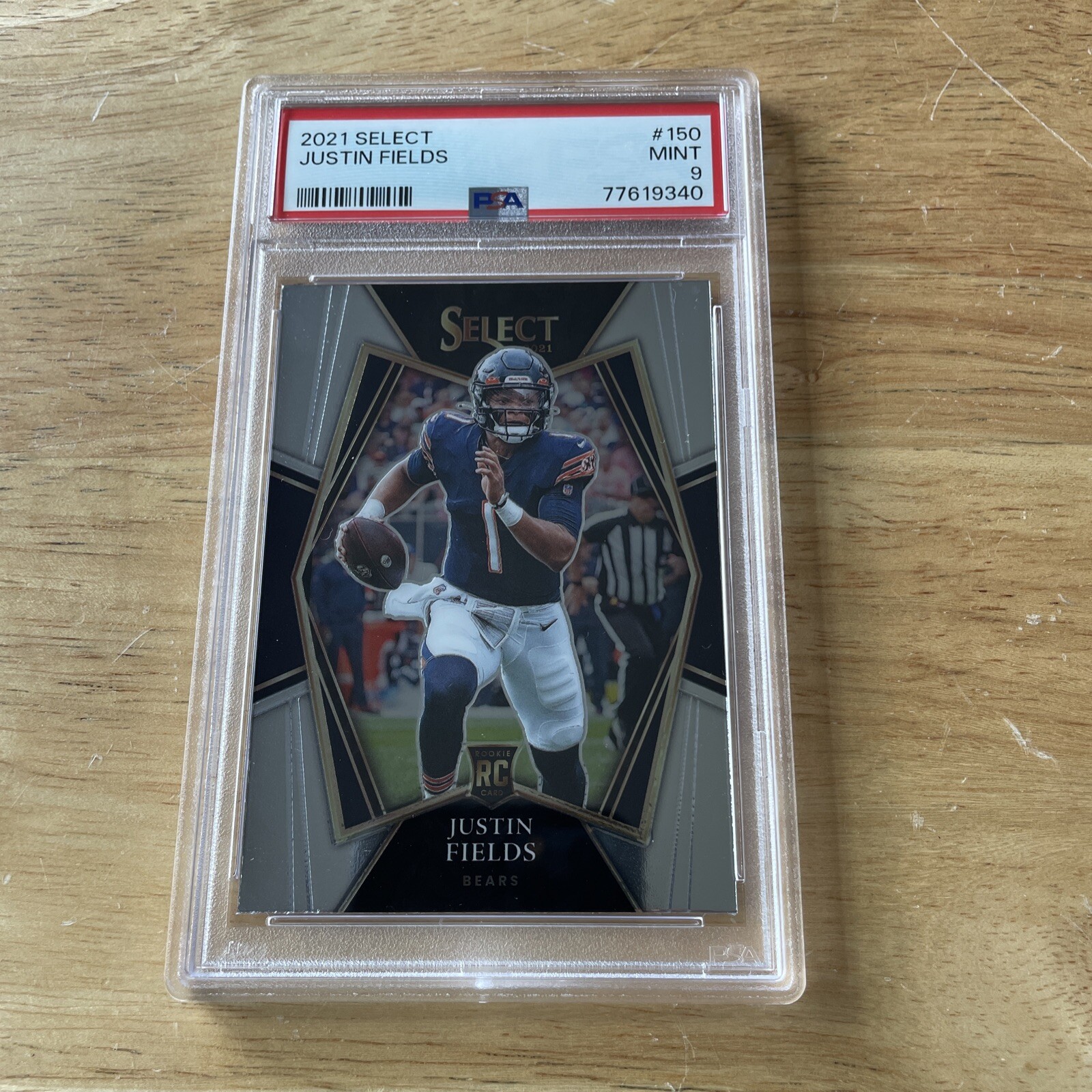 2021 Panini Select Justin Fields Premier Level RC #150 PSA MINT 9 Chicago Bears