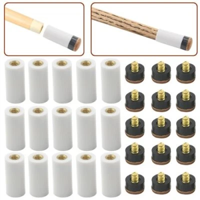BGTXINGI 15 Set 30 Stück Billard Cue Pure White Ferrules mit Super Cue Anschr...