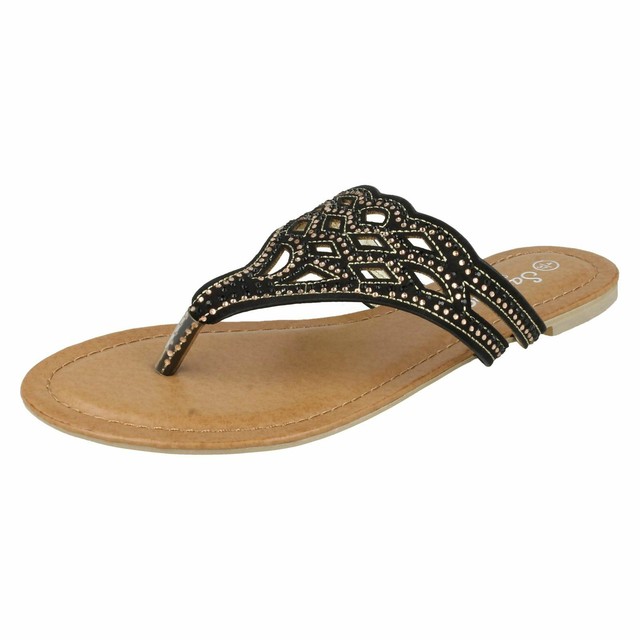 jewelled toe post sandals