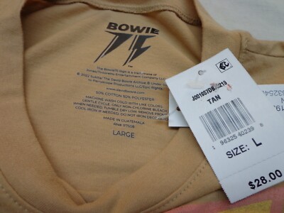 David Bowie Brown Junior's Large T-Shirt | eBay