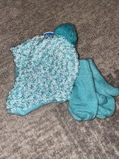 Children  s Place Girls Hat and Mittens - Seafoam Green Sparkle - M 2t-3t