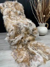Natural Handmade Genuine Sheepskin Patchwork Rug / Real Fur Rug lambskin Throw