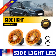 For 2010-2021 Ford Transit Connect Front Side Marker Light Cover Amber Lens 2PCS