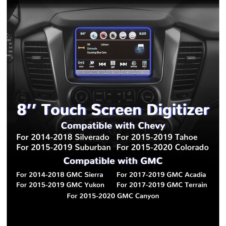 8" LCD Touch Screen GLASS Display For 2015-2018 Chevrolet GMC MYLINK REPLACEMENT - Image 2 of 4