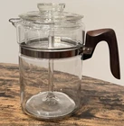 Pyrex Glass Stovetop Coffee Percolator 6 Cup 7826-B Vintage W/glass Stem Basket