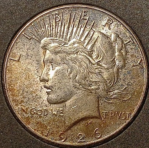 1926-S PEACE SILVER DOLLAR. SOLID GEM BU MS. SEMI KEY DATE. BEAUTIFUL TONING