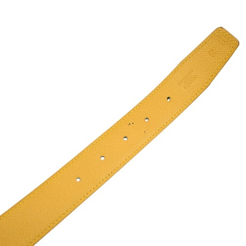 Cinturón HERMES H Logo Constance Hebilla Reversible Cuero #80 SHW Azul YW 82YH574 - Imagen 7 de 16