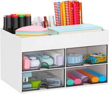Desktop Organizer with Drawer, Accessories Stationary Organizer Desk Caddy, Pen/