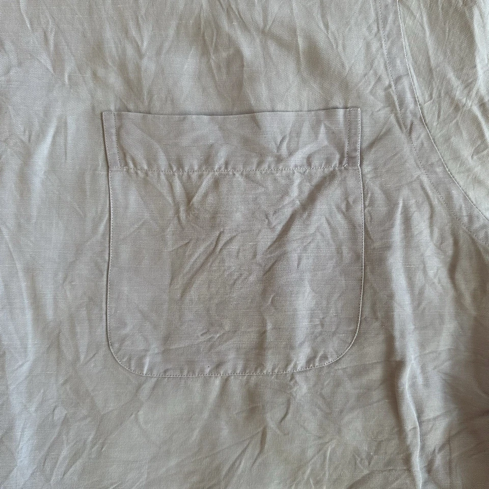 Daniel Cremieux Silk Linen Short Sleeve Button Shirt Light Pink Mens XL - Image 3 of 4