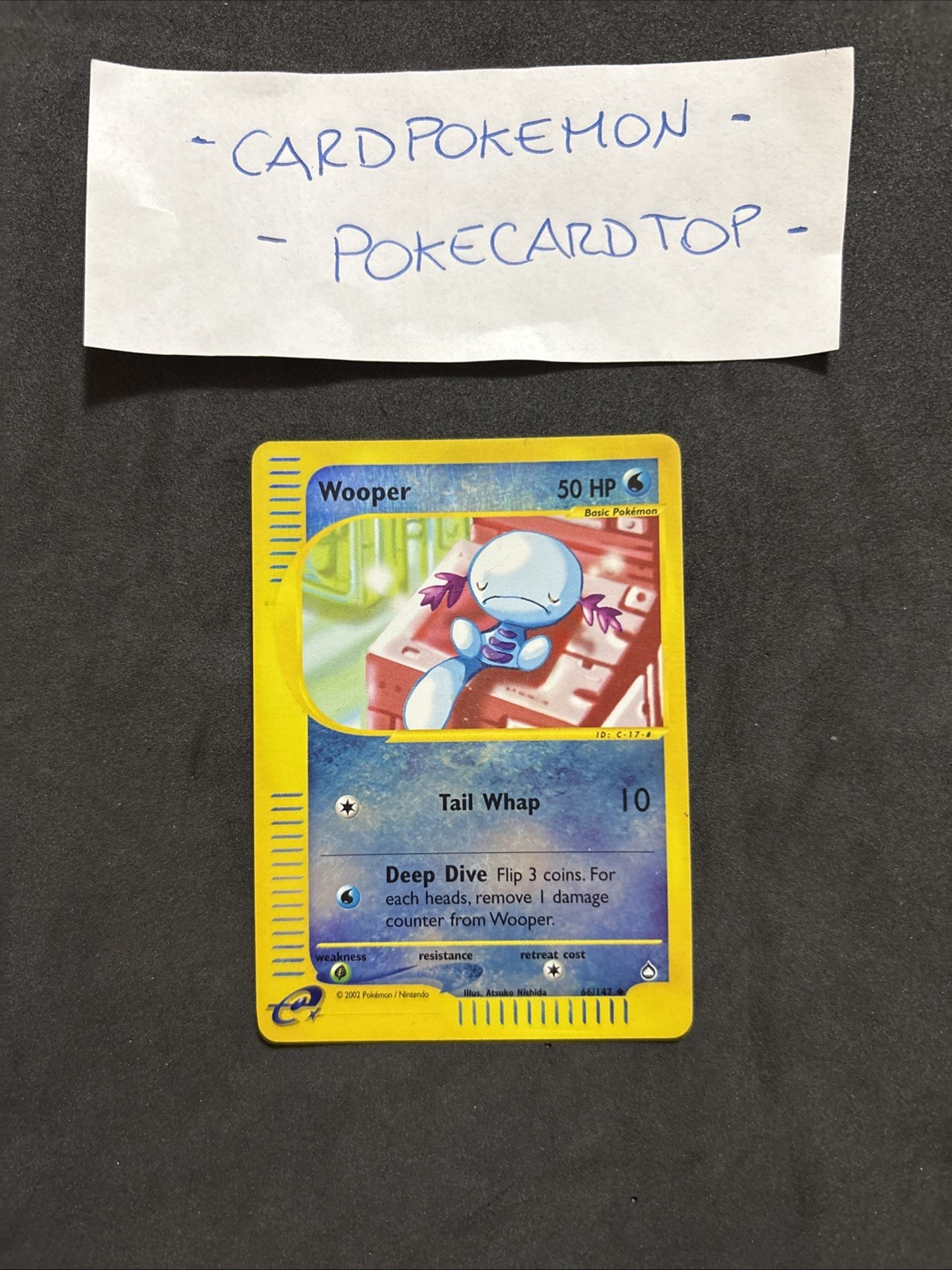 Pokemon Card Wooper 66/147-Aquapolis-Eng-Holo Reverse-Nm!