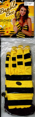 FORUM SHORT BUMBLE BEE GLOVES FOR ADULTS HALLOWEEN COSTUME ACCESSORY 66562