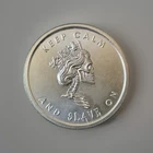 1 Oz Silver Shield Round , Keep Calm and Slave On - T6