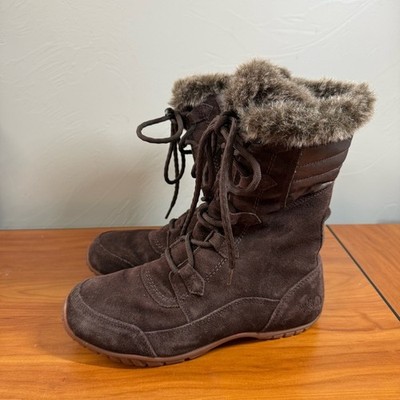The North Face Nuptse Purna II Winter Snow Boot Brown Suede PrimaLoft Insulated