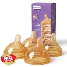 YOUKEBEI Silicone Nipple M 3 Months 4 Count