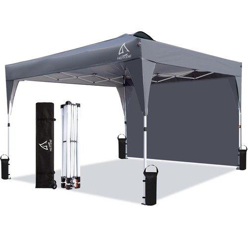 10x10 Pop Up Canopy Tent with Sidewall, UPF 50+ Waterproof Commercial Instant...