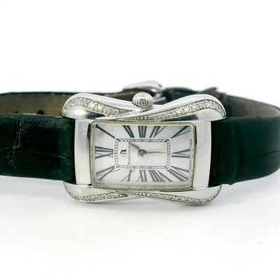 Maurice Lacroix : Divina DV5011 Stainless MOP Diamond Accented Leather Watch