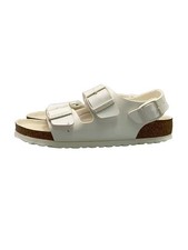 BIRKENSTOCK Sandals 24.5cm WHT Leather