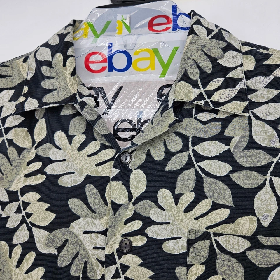 Vintage Reunion Menswear Shirt Mens Medium Button Up Silk Floral Short Sleeve - Image 2 of 4