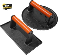 Cast Iron Bacon Press for Griddle - Heavy Duty Smash Burger Press, Grill Press