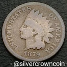 USA 🇺🇸 Indian Head 1 Cent 1879. KM#90a. Bronze 1d One Penny coin. US.