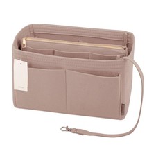 Purse Organizer Insert, Felt Bag Organizer with Metal Zipper