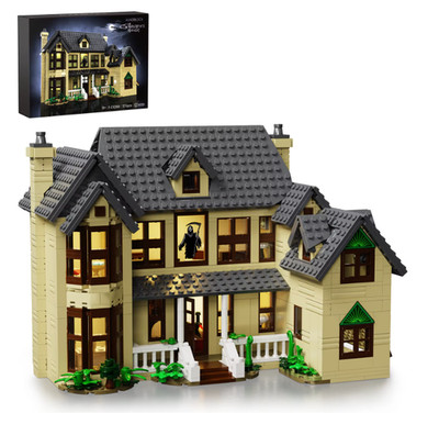 Horror House Building Block Set, Scary Movie Haunted House Model Compatible with