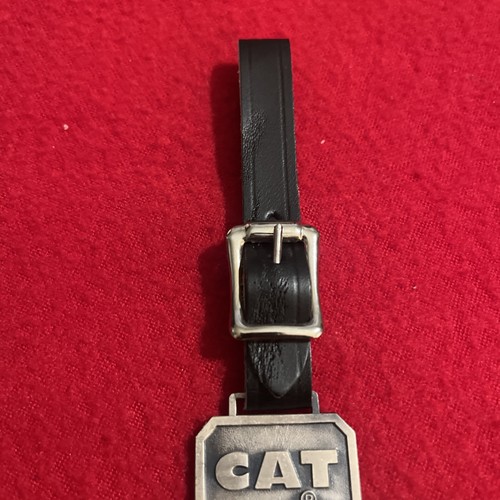 Vintage Cat Wheel-Tractor Scraper Brass Watch Fob Caterpillar Const. W/strap - Picture 4 of 7