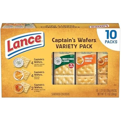#ad Lance Captain#x27;s Wafers Variety Pack 10 Individual Packs 6 Sandwiches Each $10.44