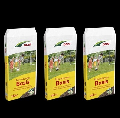 3x Cuxin DCM Rasendünger Basis 9kg Langzeitwirkung NPK-Dünger Minigran Zierrasen
