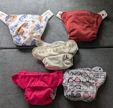 Reusable Modern Cloth Diapers Lot Of 5 Covers 3 One By Gro Via 2 BumGenius