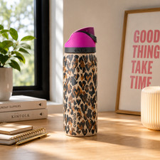 Owala FreeSip 32oz Stainless Steel Water Bottle Wild At Heart Leopard UO New