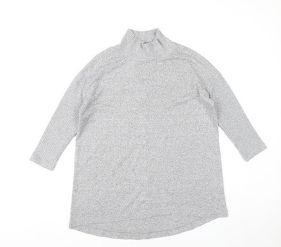 Marks and Spencer Damen Grau Größe 8 Rollkragen Tunika Pullover