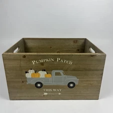 Pumpkin patch wooden box with handles Farmhouse Decor