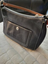 Coach Chelsea Black Leather Shoulder Purse F10890