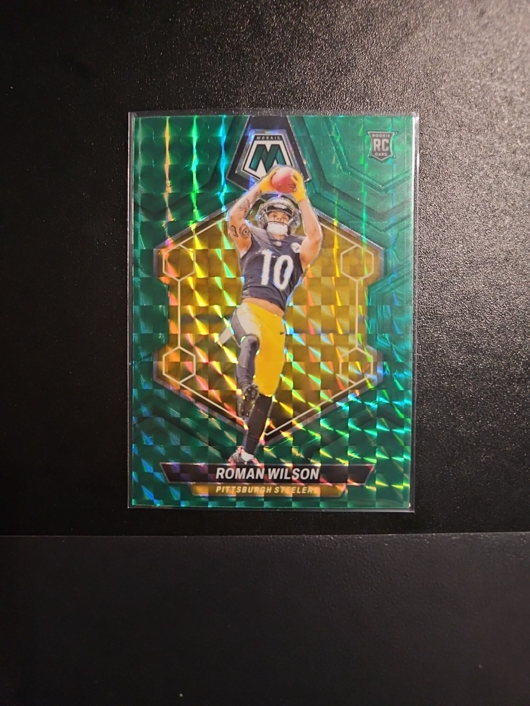 2024 Panini Mosaic Rookies Roman Wilson #369 Green Mosaic Prizm (RC)