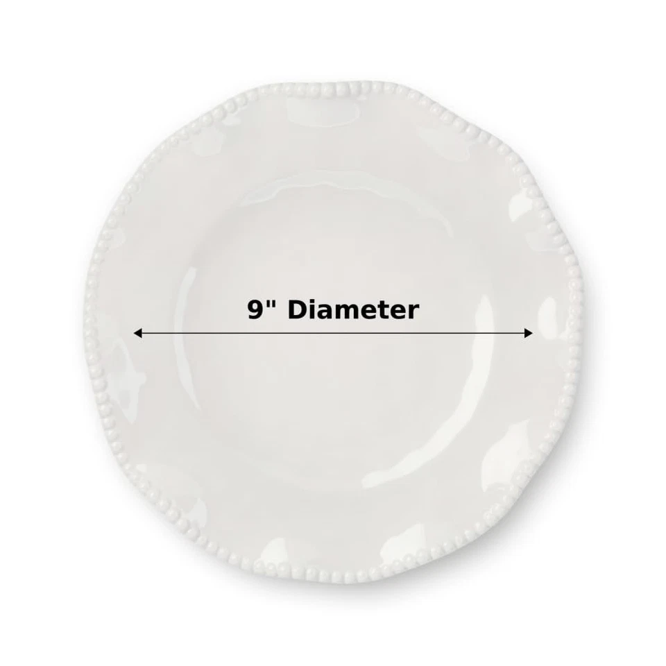 Juego de 4 platos de ensalada de melamina crema perlette, diseño irrompible de 9 pulgadas Foto 3 de 4