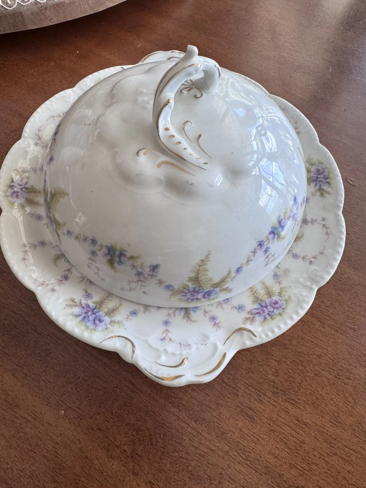 Antique Theo Haviland Limoges Covered Butter Dish w Strainer Set Ranson Complete