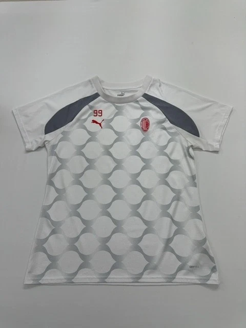 PUMA Boys White Soccer Graphic Tee Big Kids L Lightweight Crew Neck