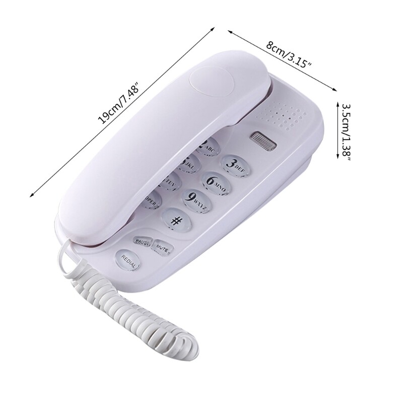Compact Phone WallMounted Caller Telephone Fixed Landline for Home