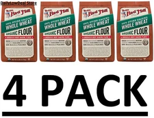 4 PACK - Bob's Red Mill Organic Flour Whole Wheat 5 lb (Total 20 lb) FRESH!!