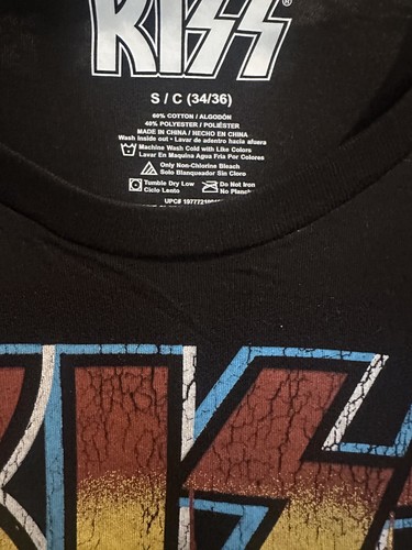 Kiss Band Alive! in 75 Grafik T-Shirt Kurzarm Schwarz Baumwolle Herren Small - Bild 2 von 3