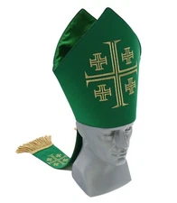 Green Bishop's Miter Mitre Vestment Mitre Vert Mitra Verde Grüne M723Z